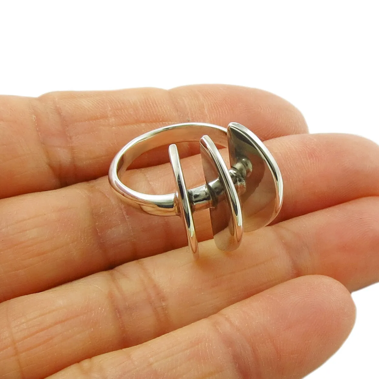 Spiky Sterling Silver Maria Belen Ring Size P