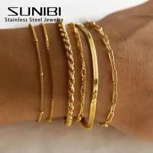 SUNIBI Classic Snake Chain Bracelet: Chic Women's Jewelry Piece