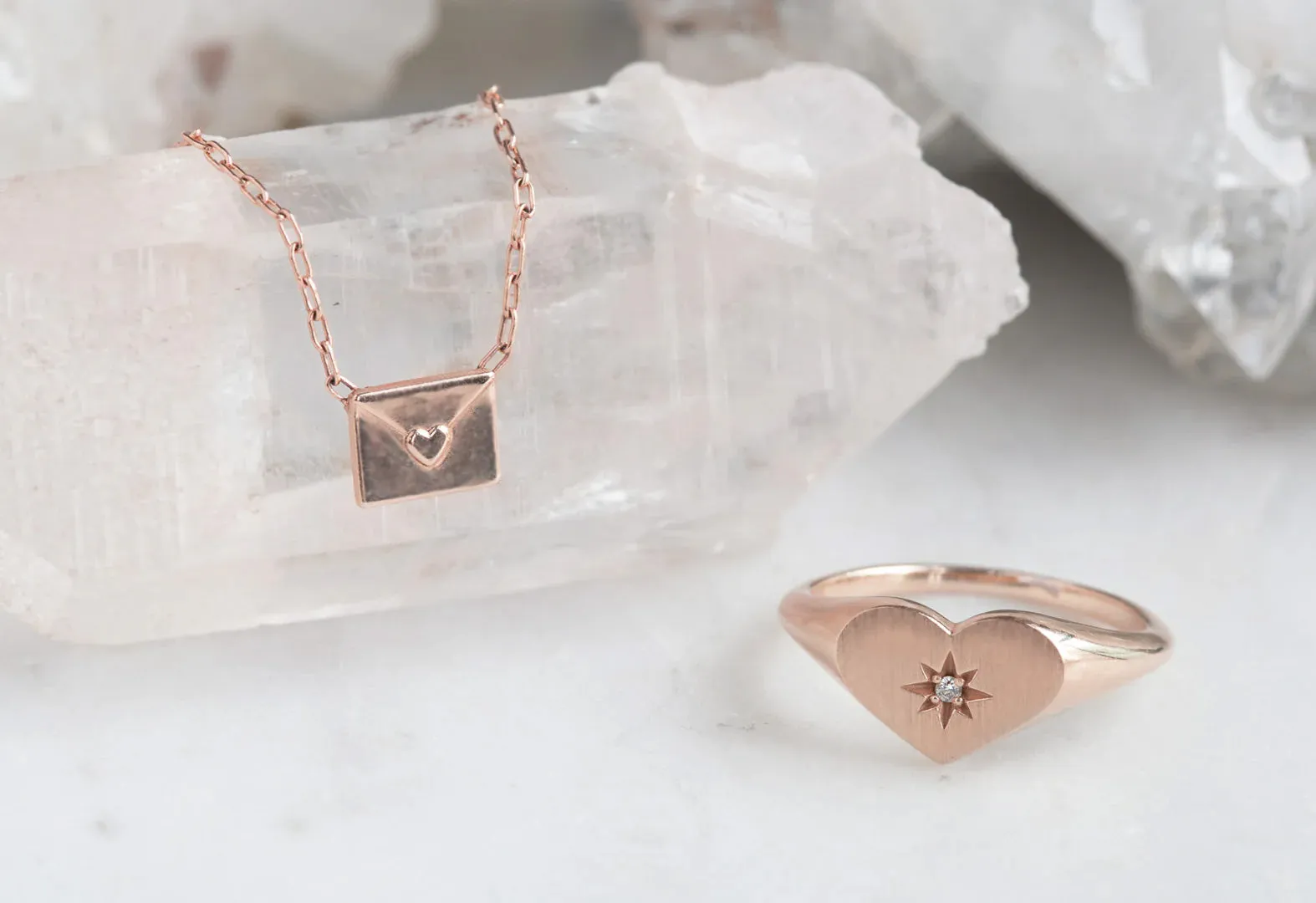 Sweetheart Diamond Signet Ring