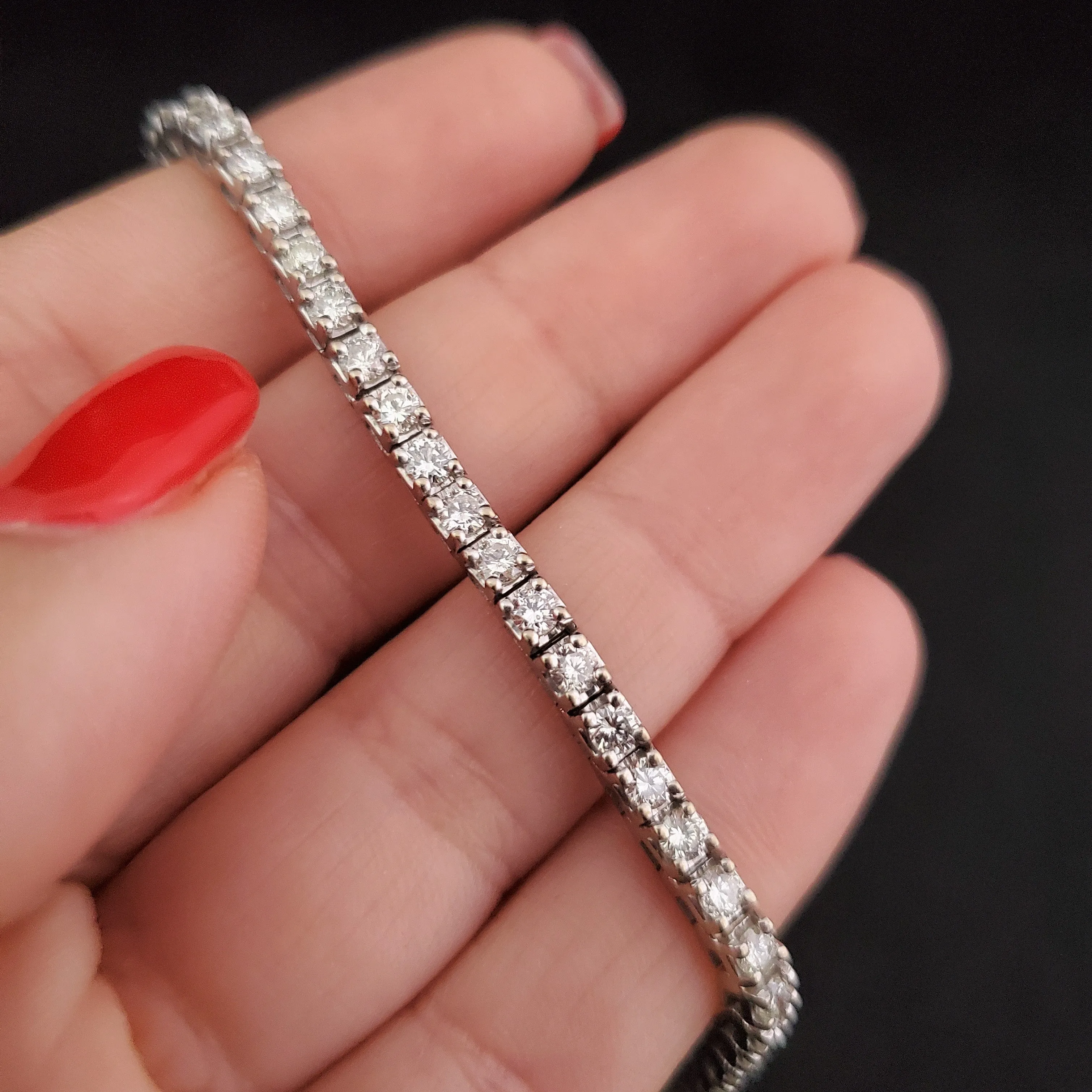 The Bruges - Estate 4.5ct Diamond 14k Gold Tennis Bracelet