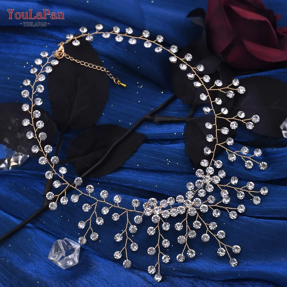 TOPQUEEN HN01 Elegant Crystal Woman Necklace Bridal Clavicle Chain Choker Wedding Party Diamante Brides Jewelry Anniversary Gift
