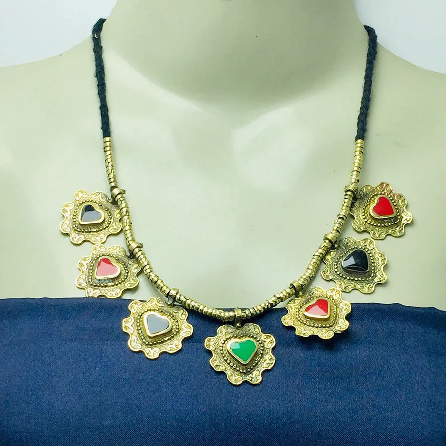 Tribal Antique Necklace and earrings Jewelry Set