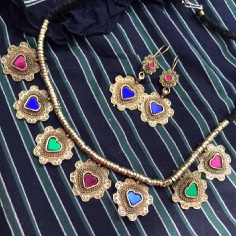 Tribal Antique Necklace and earrings Jewelry Set