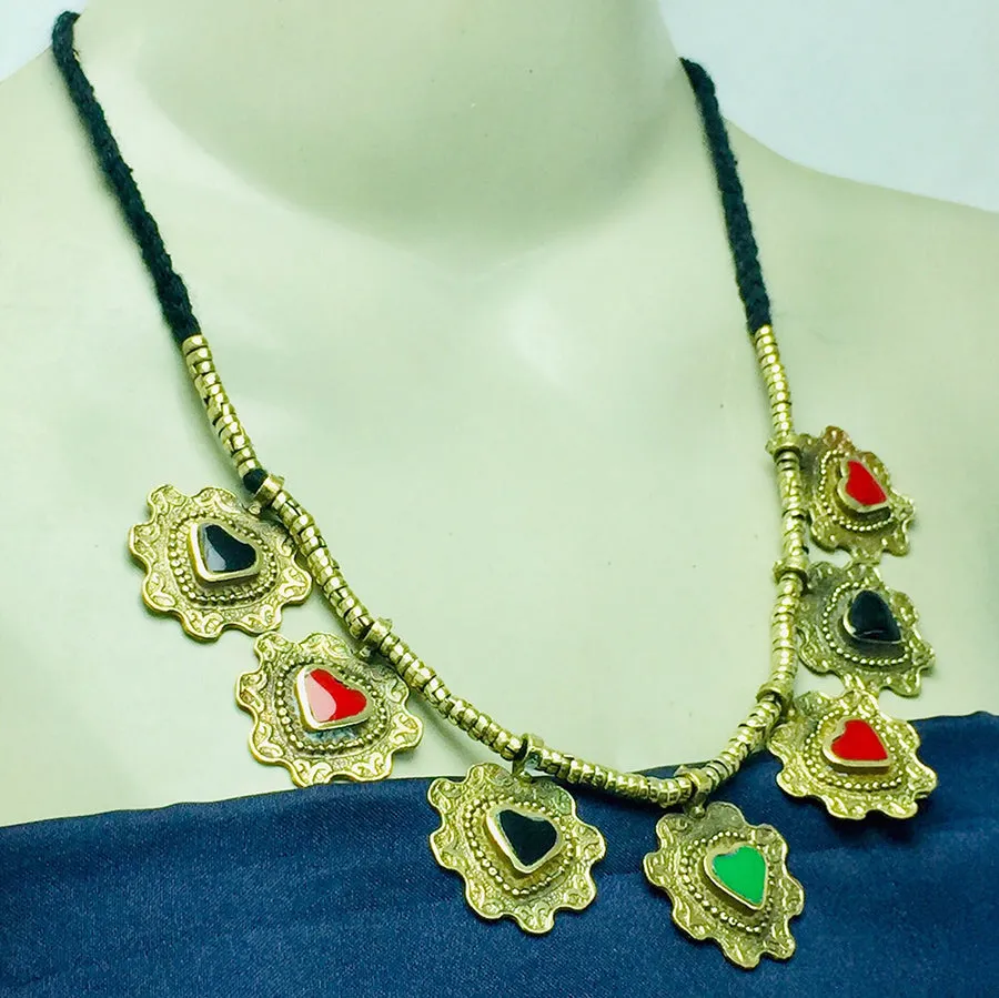 Tribal Antique Necklace and earrings Jewelry Set