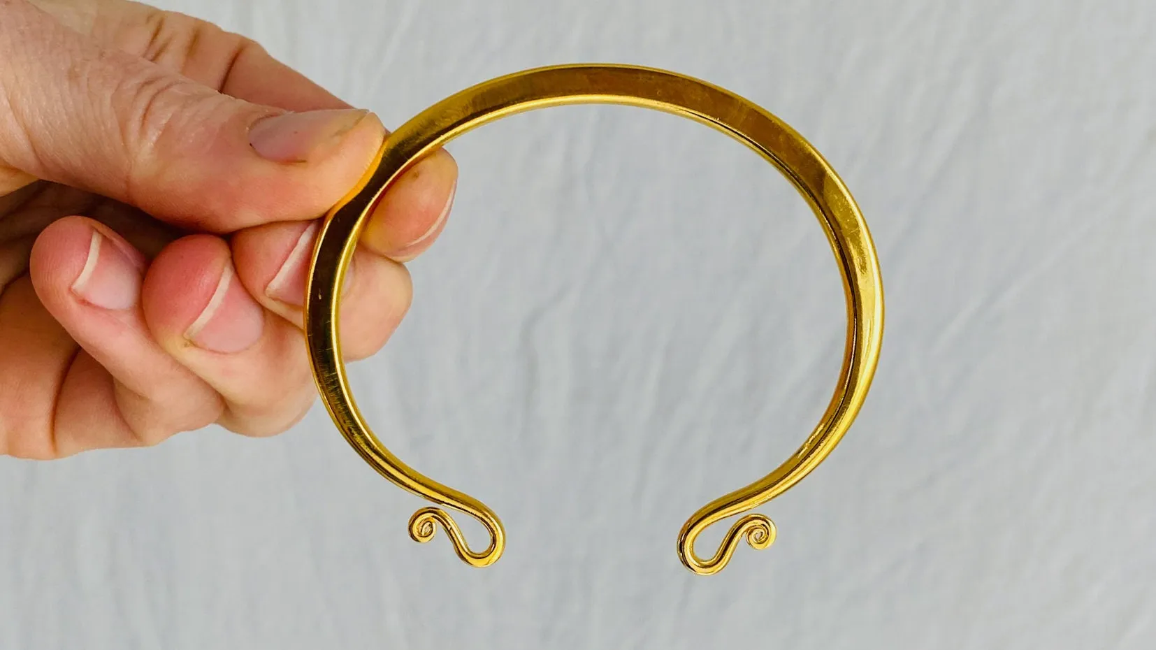 Trio of Golden Bangles. 24kt Gold Plated. Vermeil