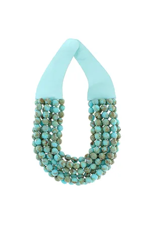 Turquoise Beaded Bib Necklace