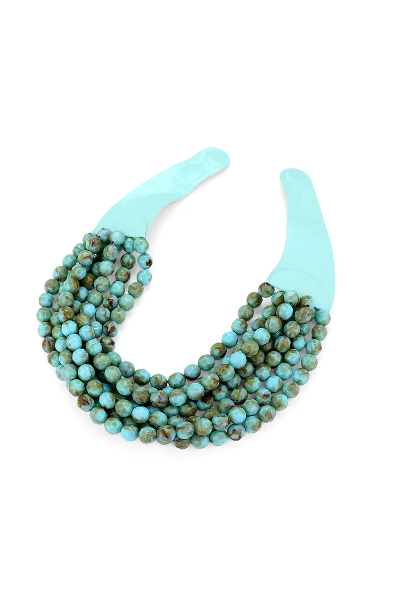 Turquoise Beaded Bib Necklace