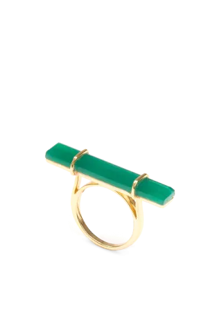 Urban Bar Ring with Green Onyx