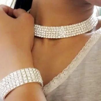 Wedding Jewelry Classic Crystal Jewelry Set for Bride with Rhinestones