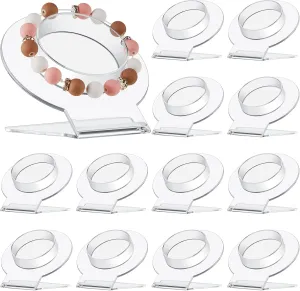 Wenqik 20 Pcs Bracelet Displays Stand Acrylic Bracelet Holder Clear Bangles Organizer for Store, Showcase and Home Storage