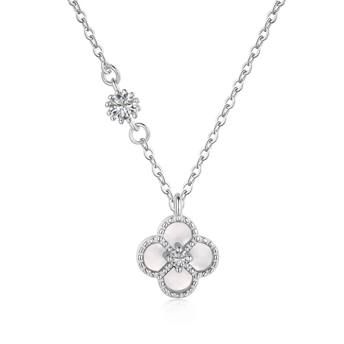 White Shell Clover Necklace