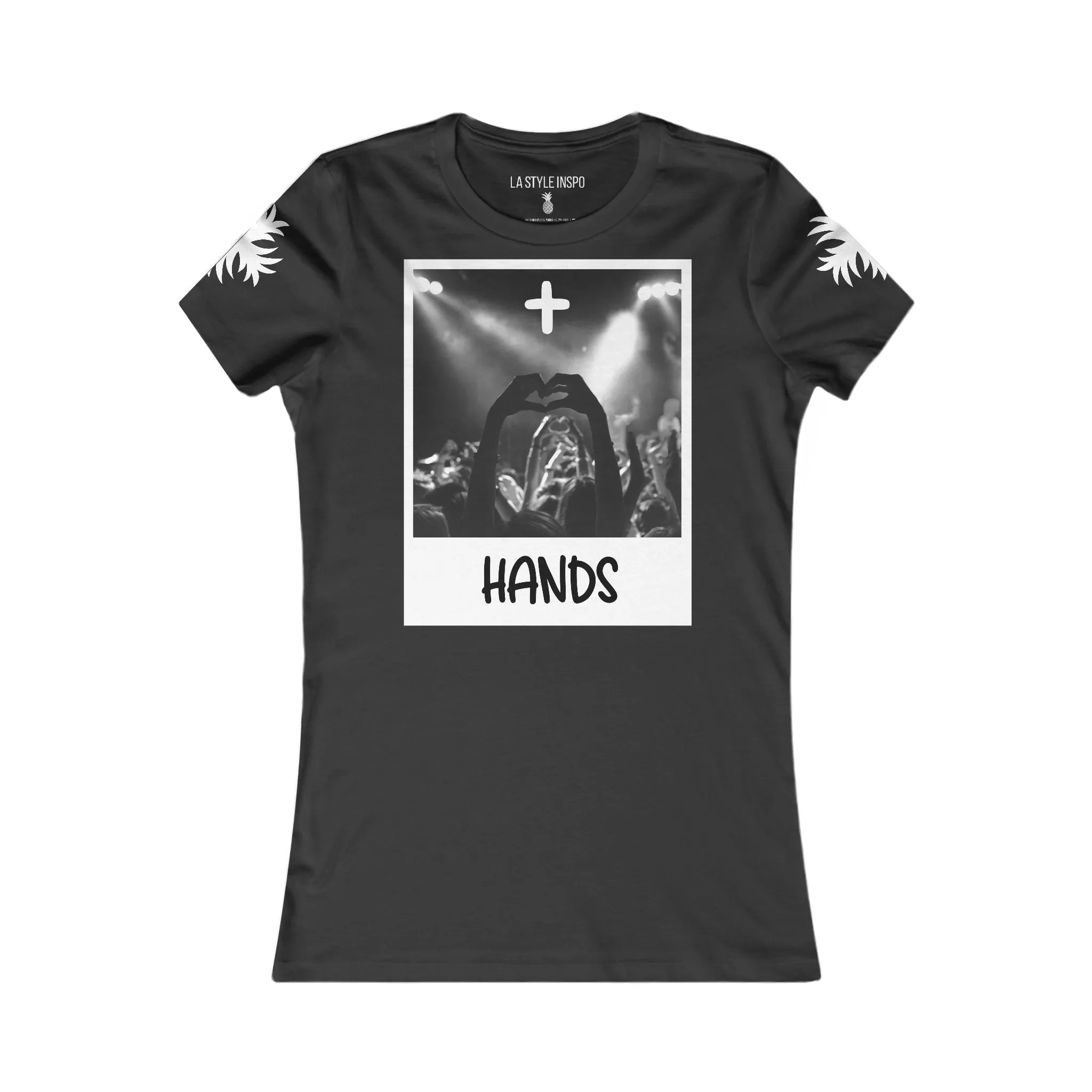 Women T-Shirt Edgy Original Design More Hands Less Phones Dark Print Tee Size S, M, L, XL