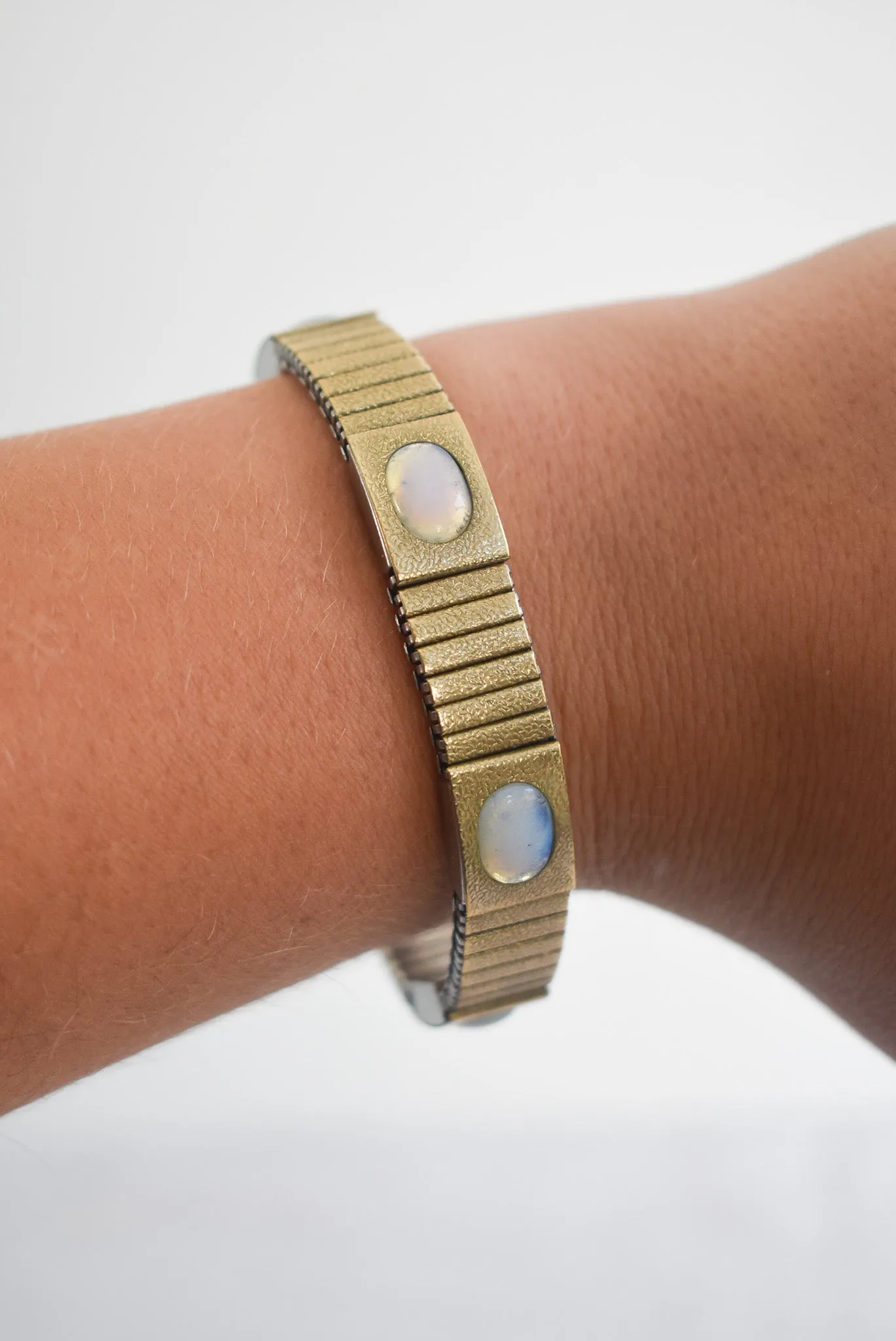 Y2K moon stone charm bracelet