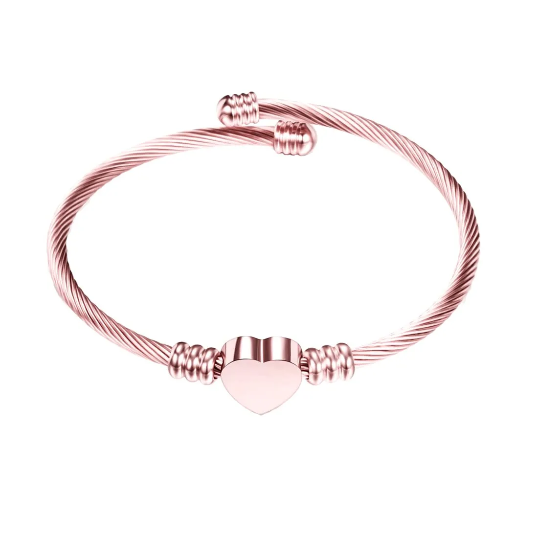 Yellow Chimes Bracelet for Women Stainless Steel Rose Gold Plated Heart Shaped Openable Kada Bracelet for Women and Girls