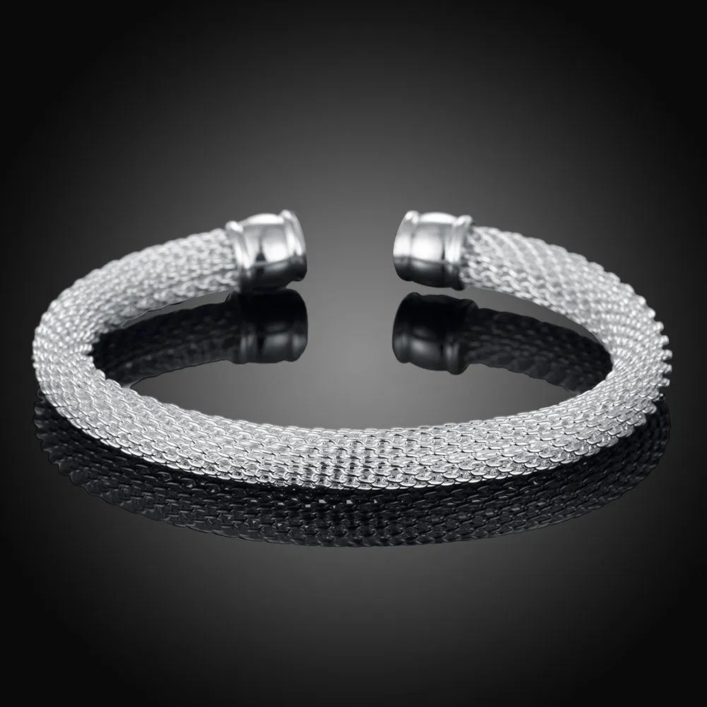 Yellow Chimes Smart Casual Twisting Sparkle Leaf Silver Plated Kadaa Bracelets for Women and Girls