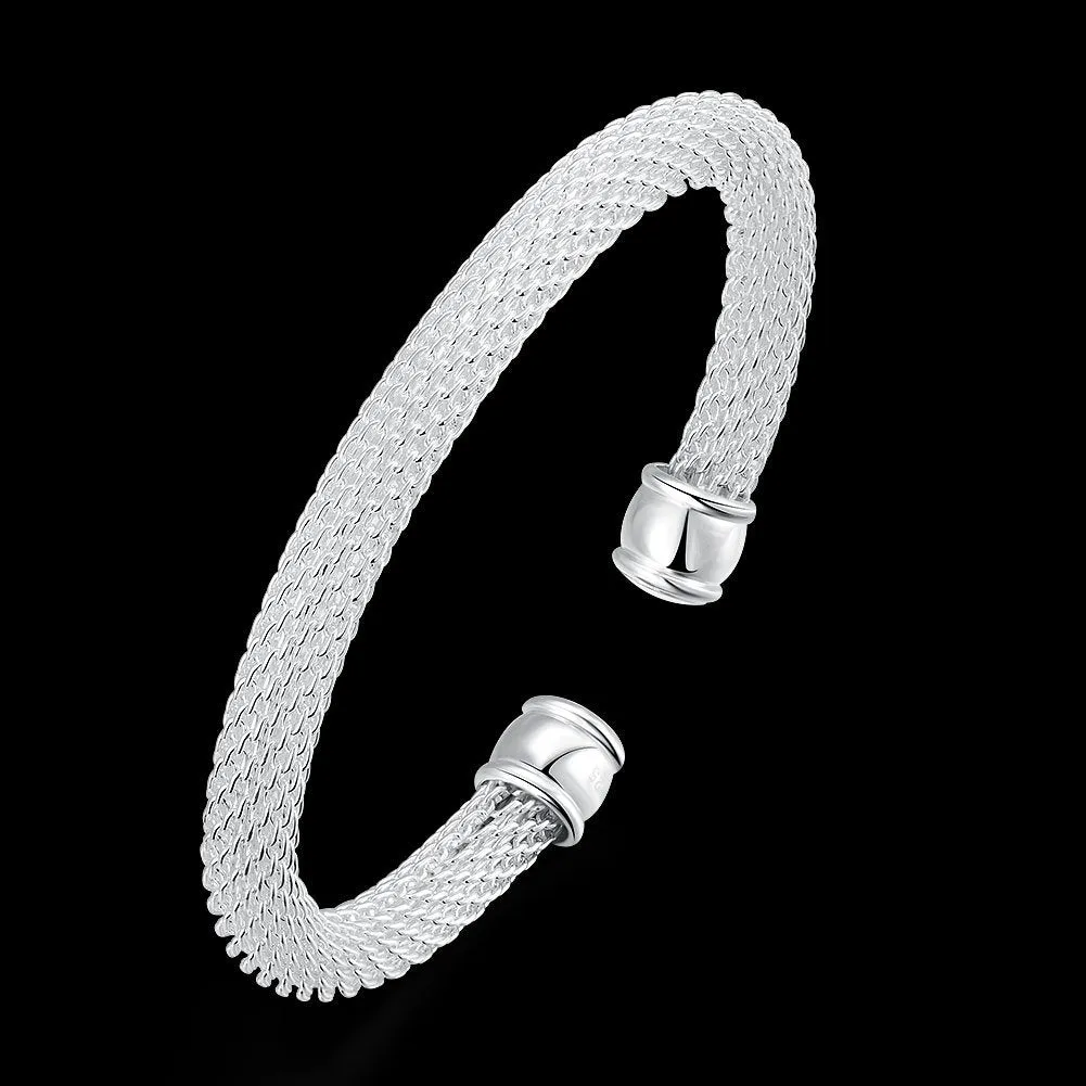 Yellow Chimes Smart Casual Twisting Sparkle Leaf Silver Plated Kadaa Bracelets for Women and Girls