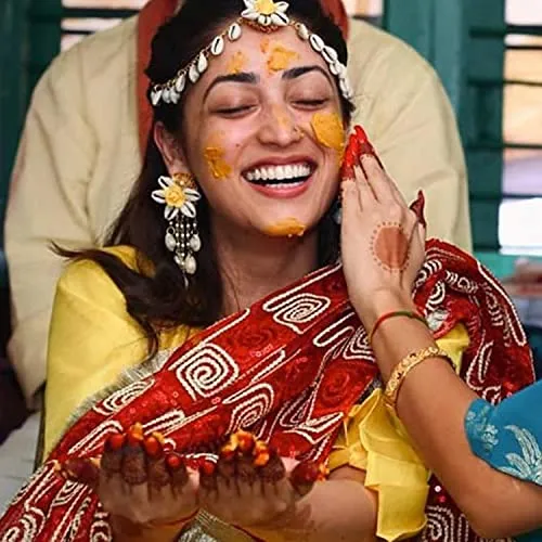 Yellow Chimes Traditional Jewellery Set for Women Traditional Maangtikka Set with Earrings & Bracelet for Women and Girls.