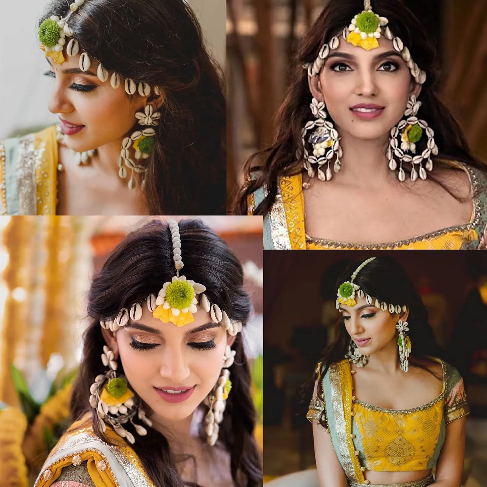 Yellow Chimes Traditional Jewellery Set for Women Traditional Maangtikka Set with Earrings & Bracelet for Women and Girls.